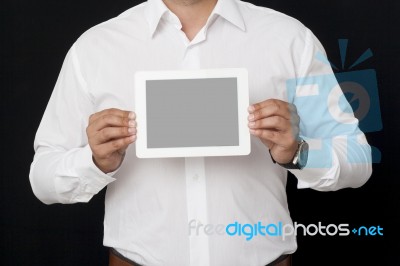 Showing Screen Of A Digital Tablet Stock Photo