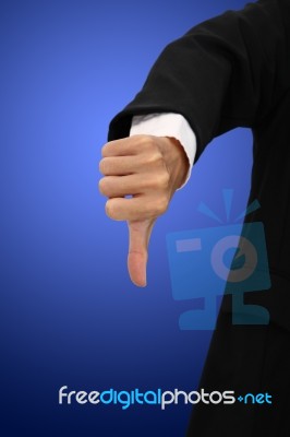 Showing Thumb For Non Approval On Blur Body Suit Stock Photo