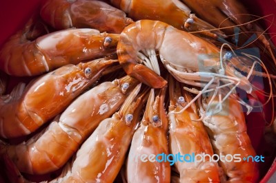 Shrimp Boiled Ready To Eat Stock Photo