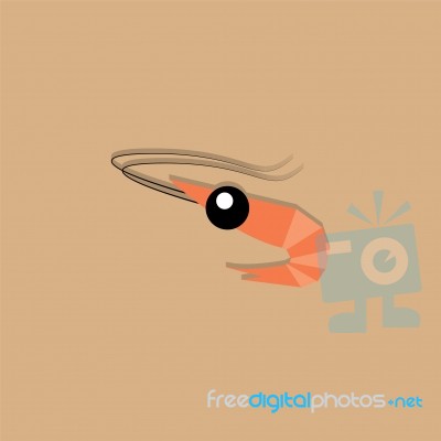 Shrimp Flat Icon   Illustration Stock Image