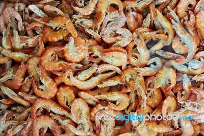 Shrimp In A Supermarket Stock Photo