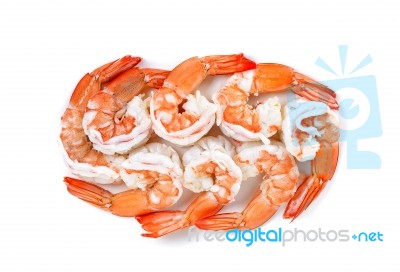 Shrimp Isolated On The White Background Stock Photo