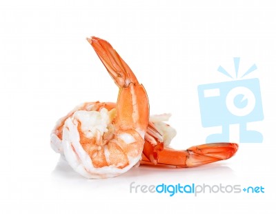 Shrimp Isolated On The White Background Stock Photo