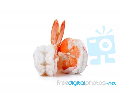 Shrimp Isolated On The White Background Stock Photo