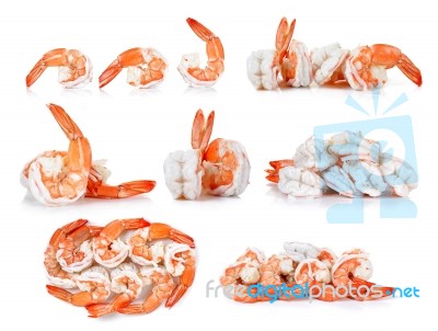 Shrimp Isolated On The White Background Stock Photo