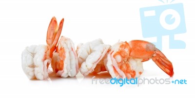 Shrimp Isolated On The White Background Stock Photo