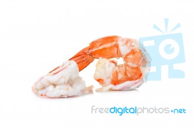 Shrimp Isolated On The White Background Stock Photo