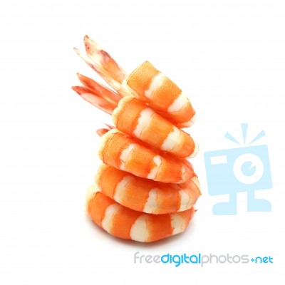 Shrimp Isolated On White Background Stock Photo