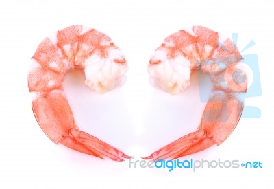 Shrimp Isolated On White Background Stock Photo