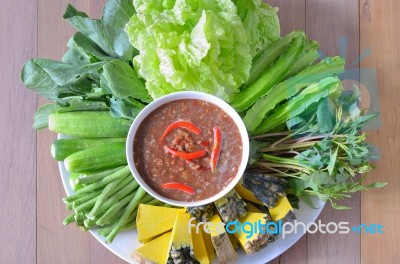 Shrimp Paste Chili Sauce Stock Photo