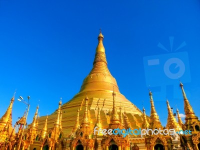 Shwedagon Pagoda, Yangon Myanmar Stock Photo