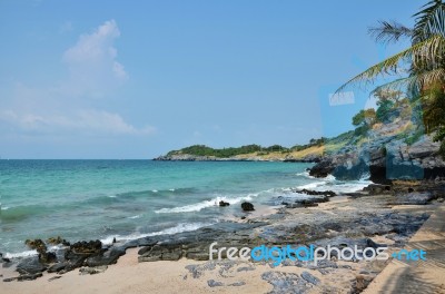 Si Chang Island, Beach And Tropical Sea With Sky Stock Photo