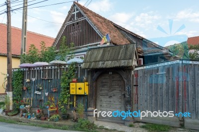 Sibiel, Transylvania/romania - September 16 : Strange House In S… Stock Photo