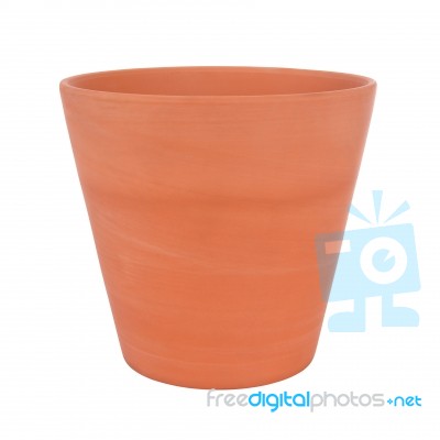 Side Of Clay Pot On White Background Stock Photo