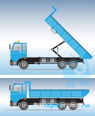 Side View Of Big Dump Truck Stock Image