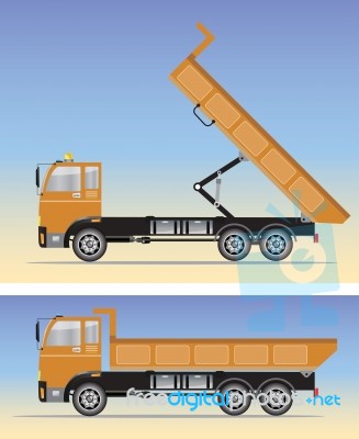 Side View Of Big Dump Truck Stock Image