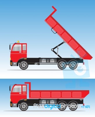 Side View Of Big Dump Truck Stock Image