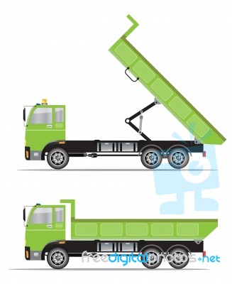 Side View Of Big Dump Truck Stock Image