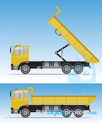 Side View Of Big Dump Truck Stock Image