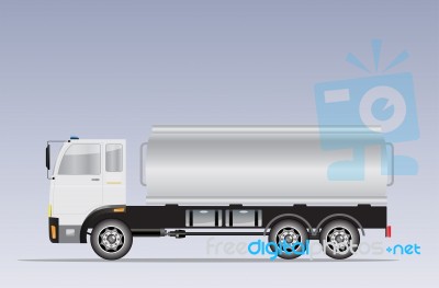 Side View Of Big Oil Tanker Truck  Stock Image