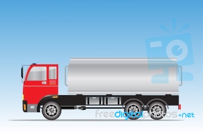 Side View Of Big Oil Tanker Truck  Stock Image