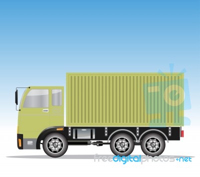 Side View Of Cargo Container Truck  Stock Image