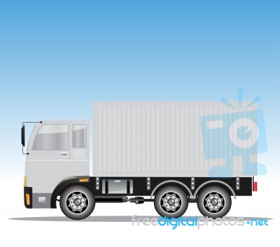 Side View Of Cargo Container Truck  Stock Image