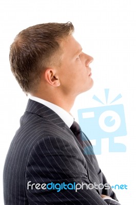 Side View Of Handsome Lawyer Stock Photo