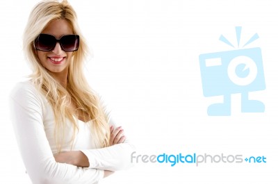 Side View Of Smiling Female Stock Photo