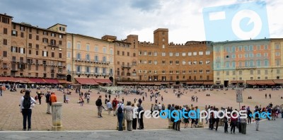 Sienna, Tuscany/italy - May 18 : Tourists In Sienna Italy On May… Stock Photo