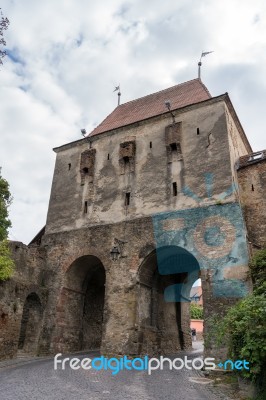 Sighisoara, Transylvania/romania - September 17 : Gateway To Sig… Stock Photo