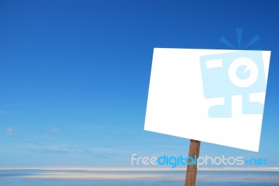 Sign At The Beach Stock Photo