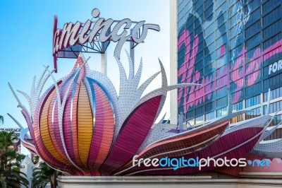 Sign For The Flamingo Casino And Hotel Stock Photo