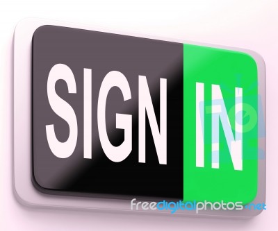 Sign In Button Shows Log In Online Stock Image