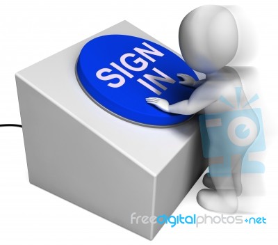 Sign In Pressed Means Account Entry And Password Stock Image