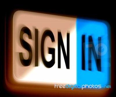 Sign In Sign Shows Log In Online Stock Image