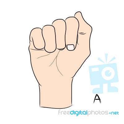 Sign Language And The Alphabet,the Letter A Stock Image