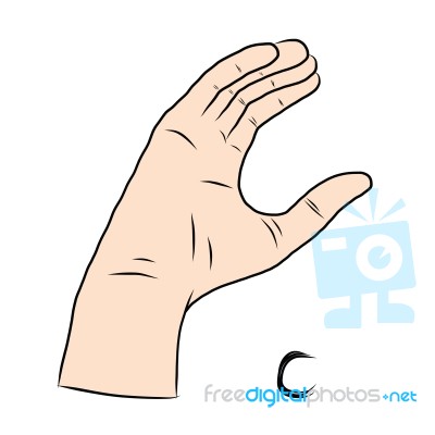 Sign Language And The Alphabet,the Letter C Stock Image