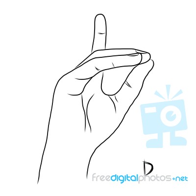 Sign Language And The Alphabet,the Letter D Stock Image