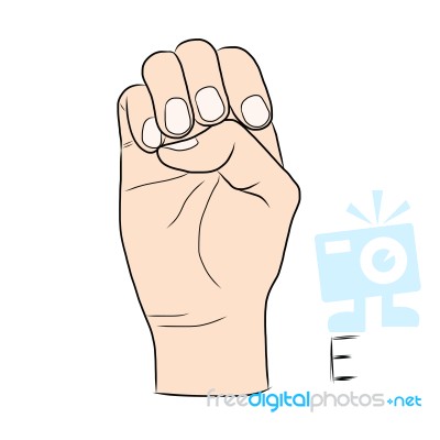 Sign Language And The Alphabet,the Letter E Stock Image