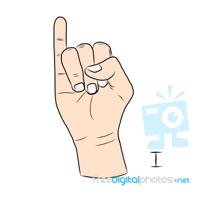 Sign Language And The Alphabet,the Letter I Stock Image