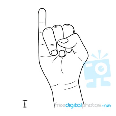 Sign Language And The Alphabet,the Letter I Stock Image