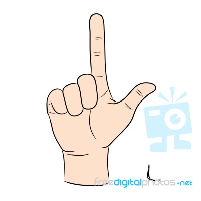 Sign Language And The Alphabet,the Letter L Stock Image