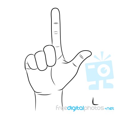 Sign Language And The Alphabet,the Letter L Stock Image