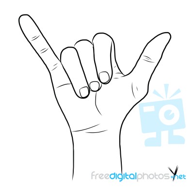 Sign Language And The Alphabet,the Letter Y Stock Image