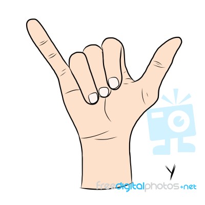 Sign Language And The Alphabet,the Letter Y Stock Image