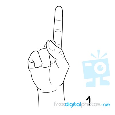 Sign Language,number 1 Stock Image