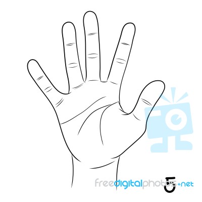 Sign Language,number 5 Stock Image