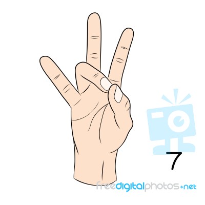 Sign Language,number 7 Stock Image