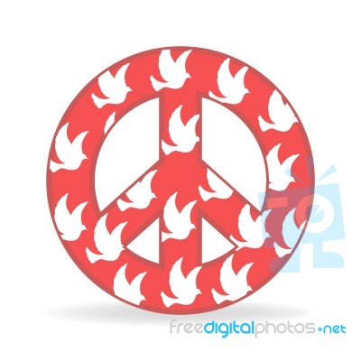 Sign Of Peace With Bird Stock Image